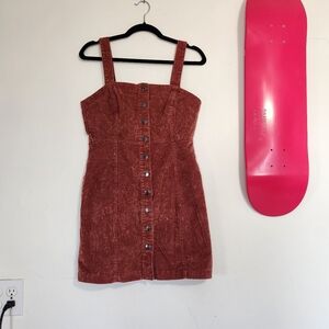 Rust Button-Down Women's Mini Dress